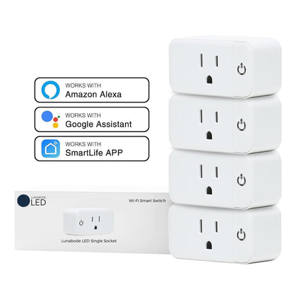 Smart Plug - 2 Pack Smart Home 2.4G Wi-Fi Plugs Outlet Works with Echo, Alexa & Google Home | Smart Plug for Home with Timer, Remote,Voice & Group Controller | No Hub Required