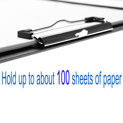 Acocony 11x17 Clipboard Three Clip Super Tough Extra Large Clipboard PP Plastic Not Fragile 11 x 17 Clipping Board Black Pack of 2