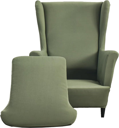 2 CRFATOP Polyester Wing Chair Covers Piece Stretch Wingback Chair Slipcover Solid Wingback Armchair Covers