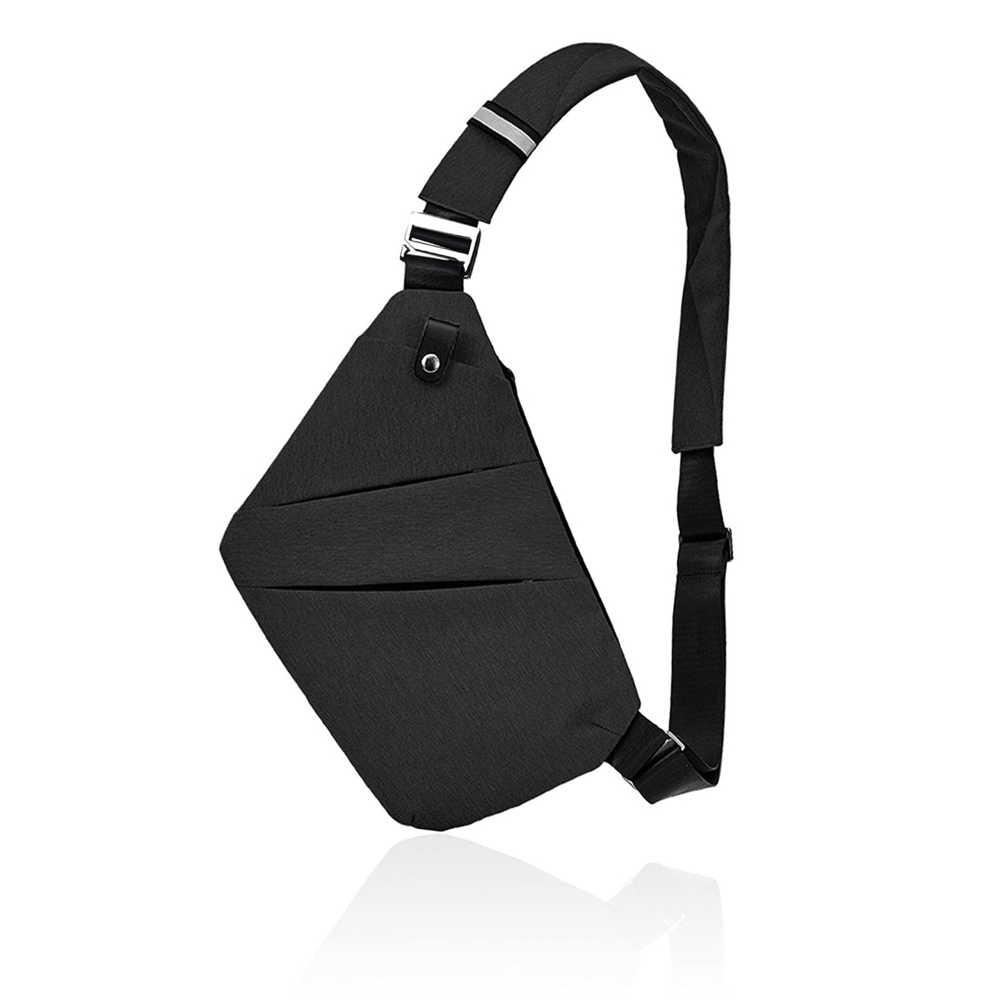 Fibrdoo Multi-pocket Chest Bag, Anti-Theft Shoulder Bag, Waterproof Sling Crossbody Bag, for Men Bicycle Hiking Jogging, Black