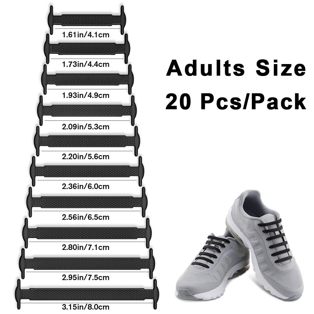 HOMAR No Tie Shoelaces for Kids and Adults Stretch Silicone Elastic No Tie Shoe Laces