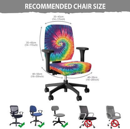 Office Chair Cover with Elastic Band, Removable Slipcover for Universal Desk Chair, High Elastic Fabric Tie Dye Print