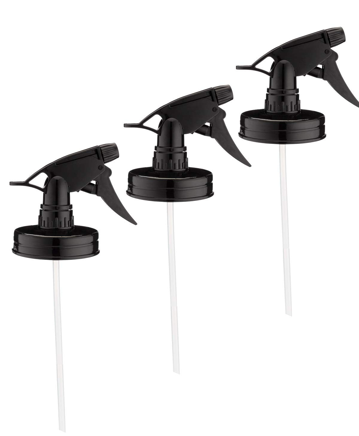 Jarmazing Products Mason Jar Sprayer Lids, Black, 3 Pack with Powerful Sprayers for Regular Mouth Jars