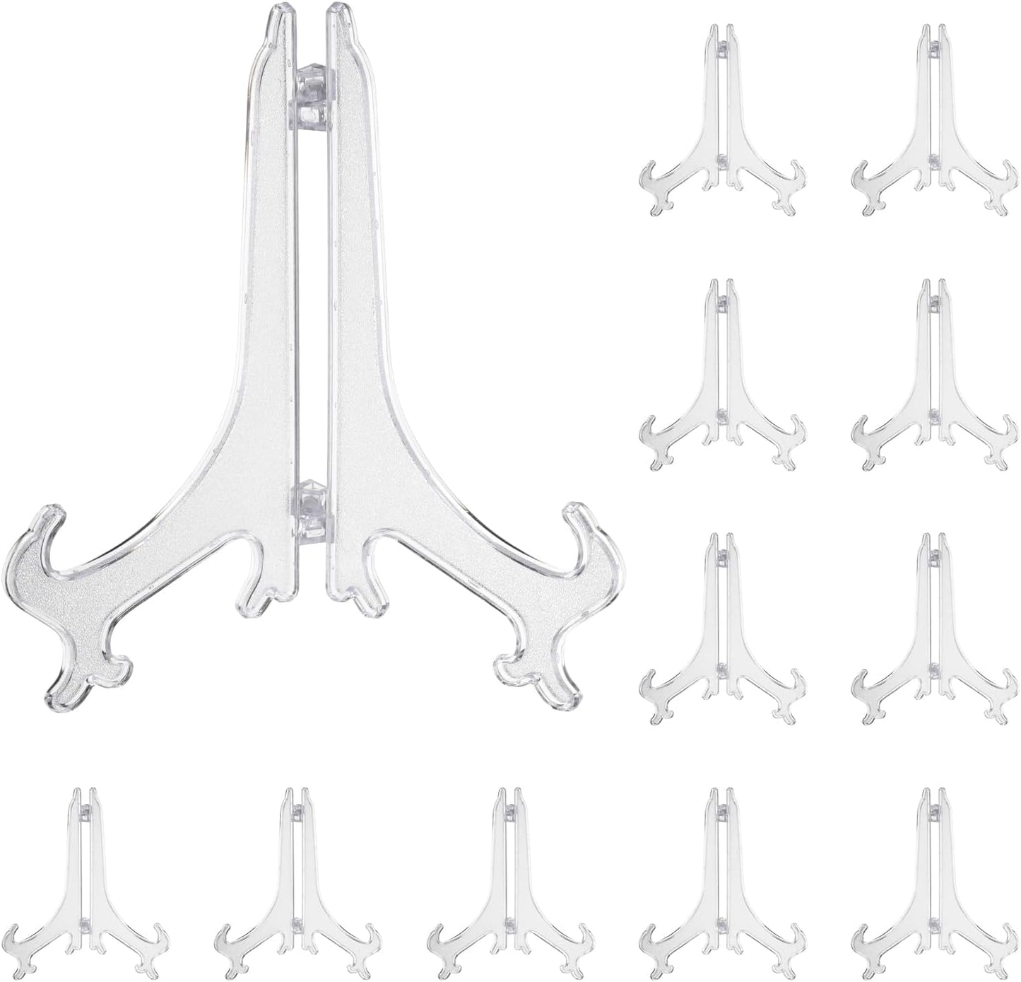uxcell 12Pcs 7" Acrylic Plate Stands for Display, Easels for Card, Photo Frame, Desktop Transparent