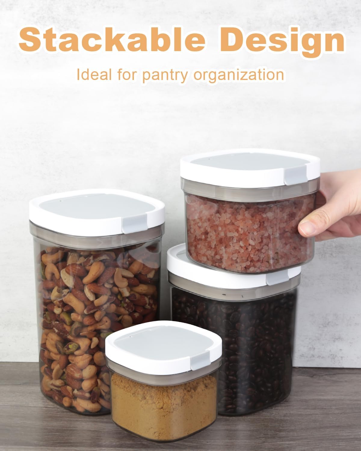 Airtight Coffee Storage Container - 1.1QT/1300ML Plastic Canister with Lid for Coffee, Flour, Sugar, BPA Free