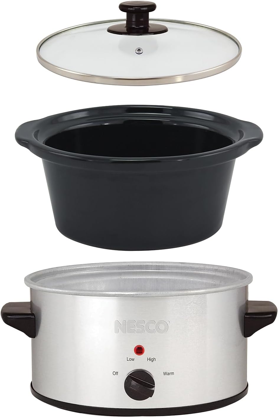 Nesco SC-150-47 Qt. Oval Analog Slow Cooker, 1.5 Quart, Silver