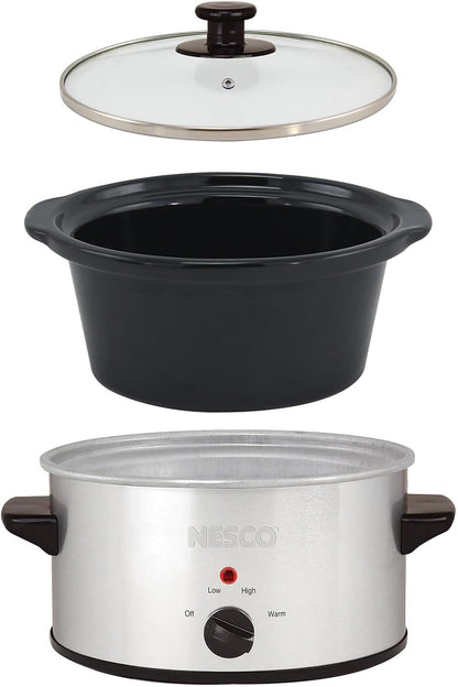 Nesco SC-150-47 Qt. Oval Analog Slow Cooker, 1.5 Quart, Silver