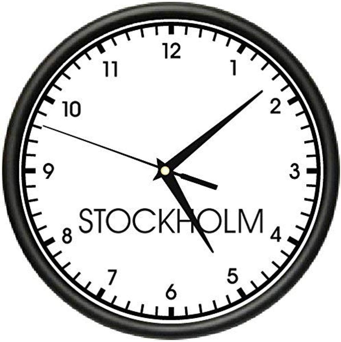 SignMission Stockholm TIME Wall Clock, World Time Zone Clock for Office Business
