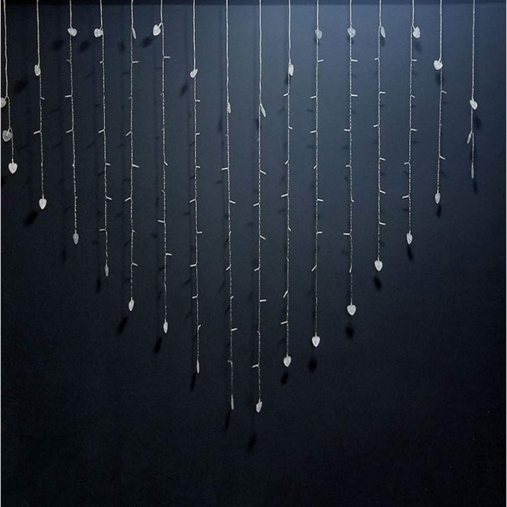 Heart-Shaped LED Curtain Lights - Romantic Red Waterfall Decor