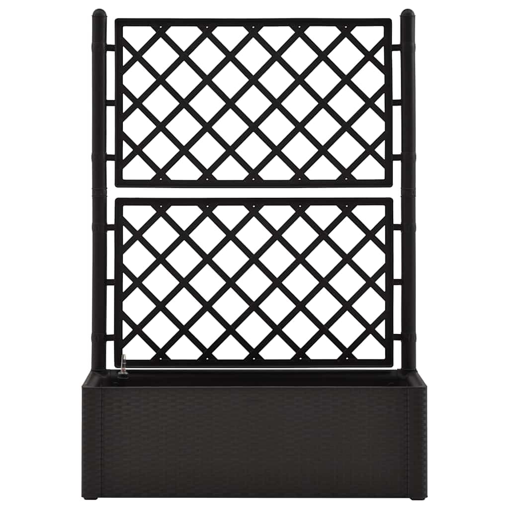 Mhdvray Raised Bed Planter 39.4x16.9x55.9 in Anthracite Plastic Self Watering Trellis Box for Climbing Plants Indoor Outdoor Patio Balcony Garden