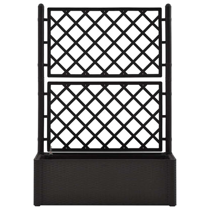 Mhdvray Raised Bed Planter 39.4x16.9x55.9 in Anthracite Plastic Self Watering Trellis Box for Climbing Plants Indoor Outdoor Patio Balcony Garden