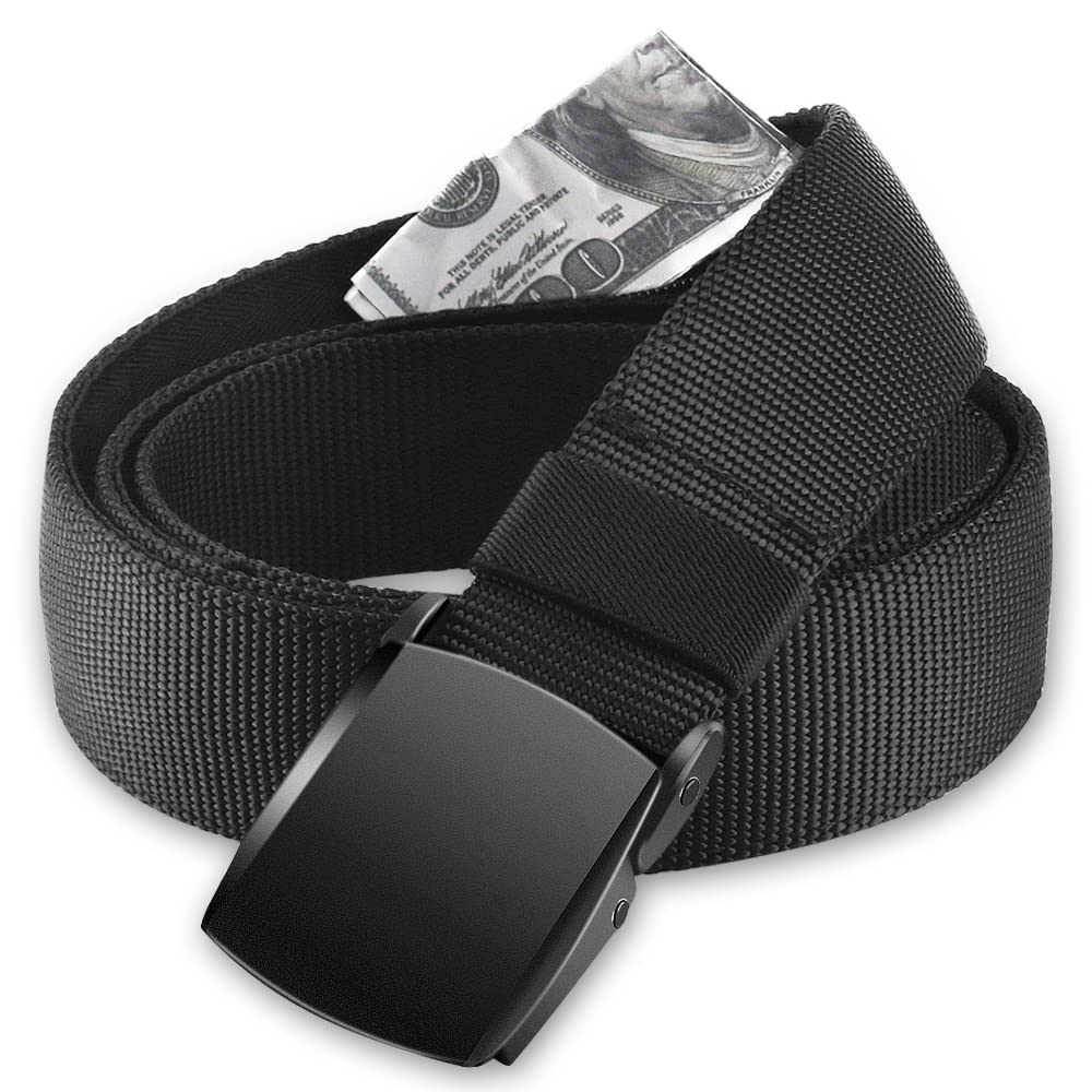AGPTEK Travel Money Belt, Hidden Money Pouch, Anti-Theft Security Waist Wallet, Secret Compartment Money Hideaway for Business Trip Jogging Outdoor Working, Gift for Fathers Dad Men Boyfriend, Black