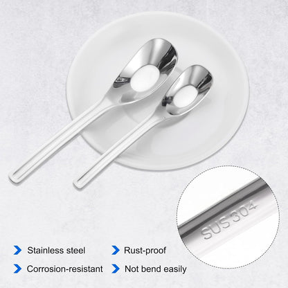 uxcell 6pcs Soup Spoons, 5.9 Inches 18/8 Stainless Steel Small Chinese Soup Spoon for Dessert and Cereal