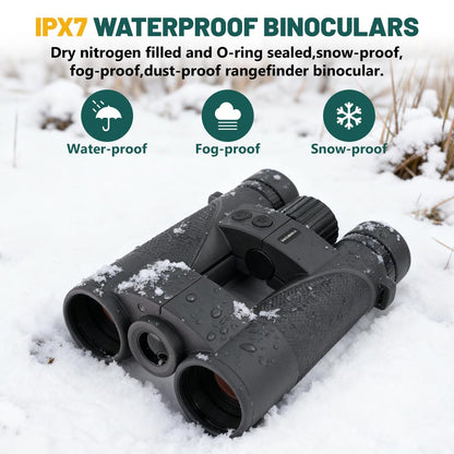 2026 New 10x42 Laser Rangefinder Binoculars for Hunting Speed Distance Measurement 2500 Yards, Fast 0.15s,PXA+UBX+BAK4 Prism Waterproof Fogproof for Adults,Shooting, Golf & Outdoor Adventures-Black