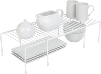 Smart Design Kitchen Storage Expandable Shelf Rack with Scratch Resistant Feet - Steel, for Cabinet & Pantry
