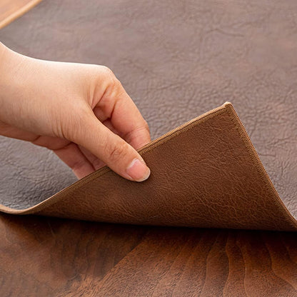 1331.5 Inch Waterproof PU Leather Table Runner, Vintage Coffee/Tea Mats, Heat Resistant & Wipe Clean, Bedside