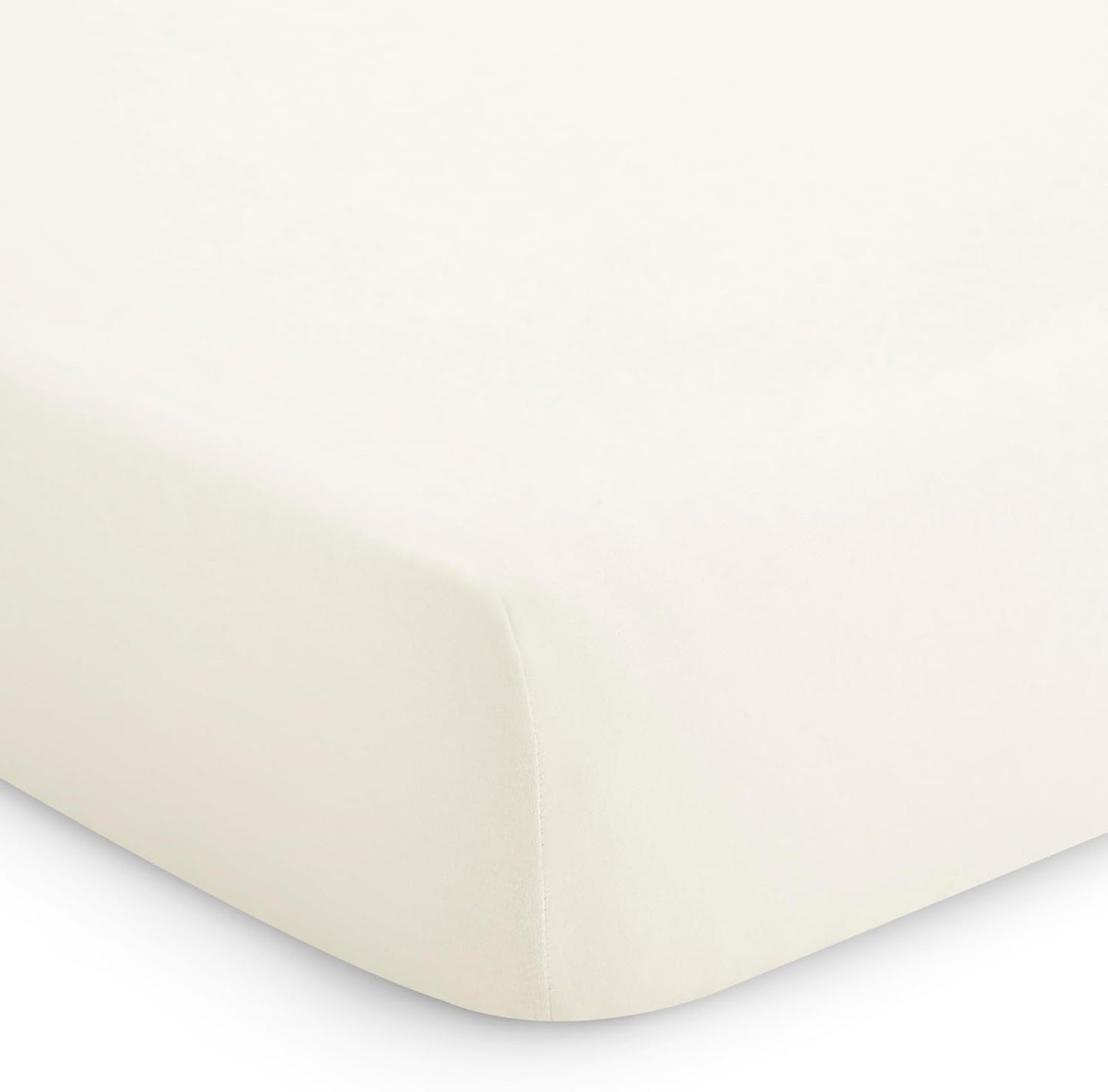 1 Evolur Piece Cream Full Crib Solid Fitted Sheet, Fitted Crib Sheet for Standard Crib and Toddler Mattress, Soft