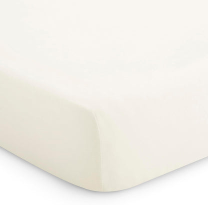 1 Evolur Piece Cream Full Crib Solid Fitted Sheet, Fitted Crib Sheet for Standard Crib and Toddler Mattress, Soft