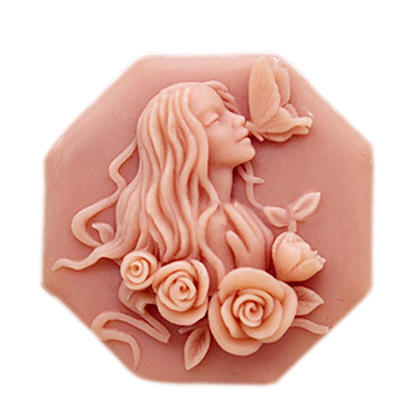 Soap Mold Silicone Soap Molds for Soap Making Craft DIY Handmade Chocolate Candy Cake Mold Hexagon Girl Rose Flower (12358)