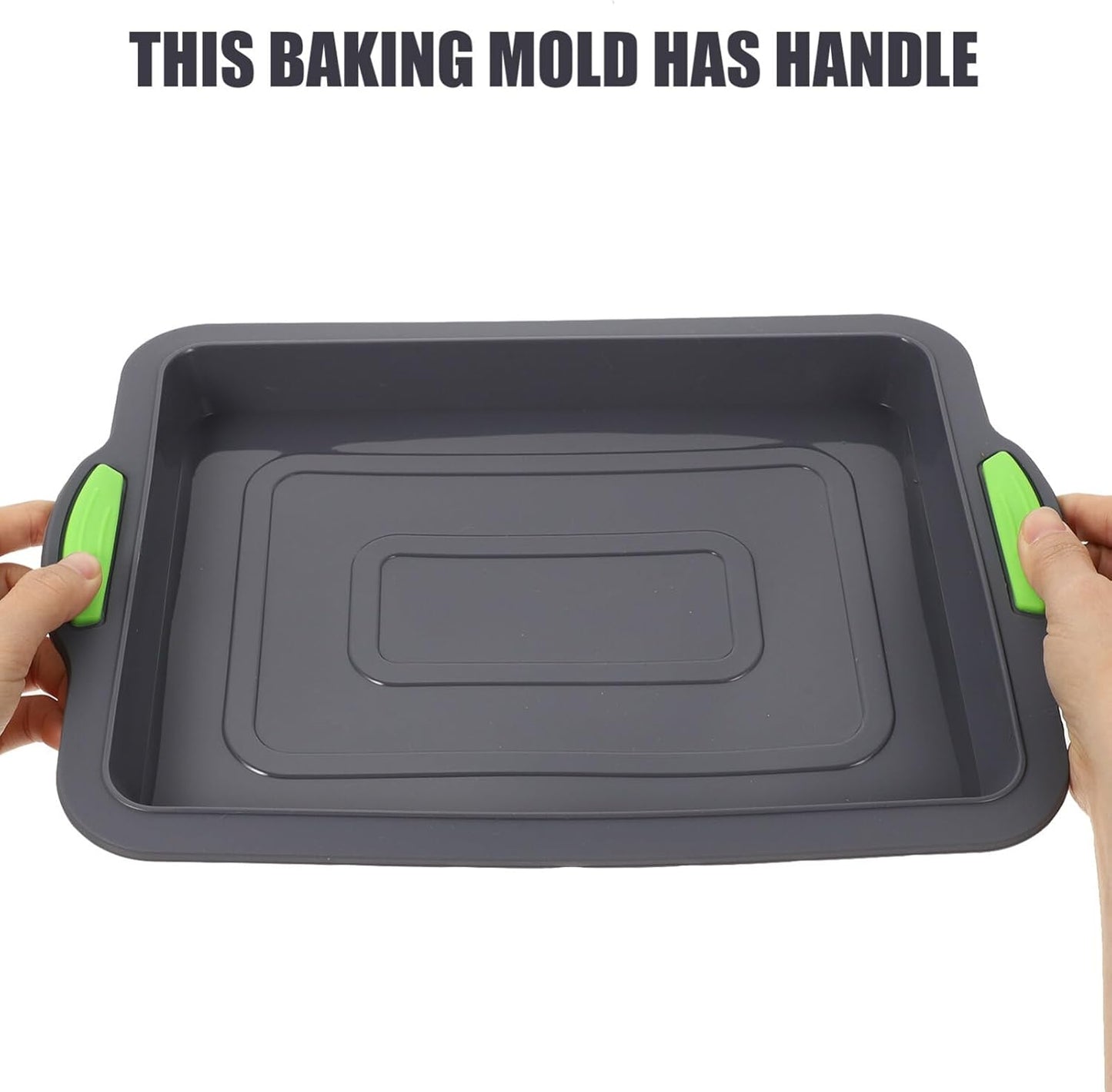 Hemoton Silicone Baking Sheet Tray Pan - Nonstick Rectangular Cookie Sheet with Silicone Handle for Oven