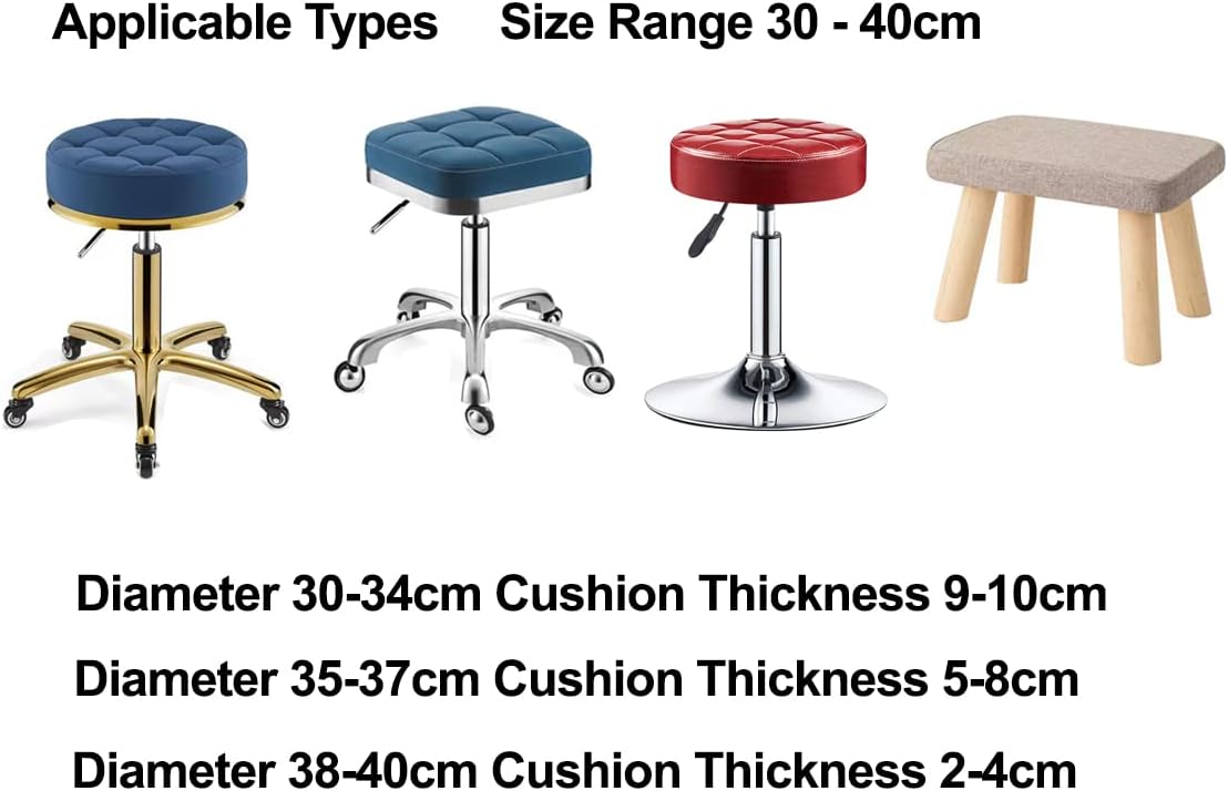 12-16 inch/30-40cm (1, Velvet Round Stool Cover Round Seat Covers for Bar Stools, Luxurious Fabric Stretchable Wrinkle