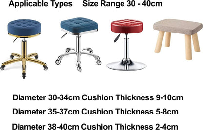 12-16 inch/30-40cm (1, Velvet Round Stool Cover Round Seat Covers for Bar Stools, Luxurious Fabric Stretchable Wrinkle