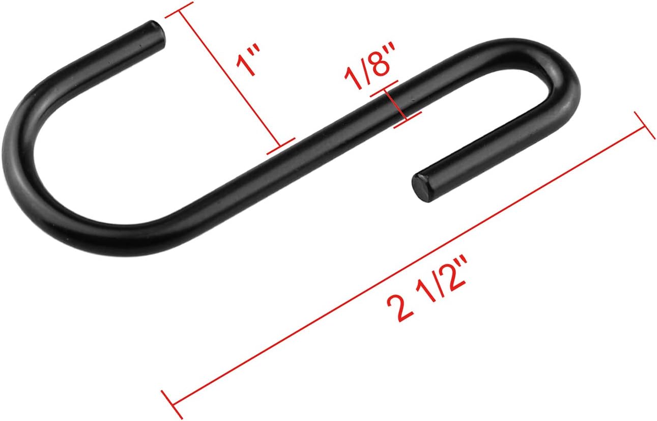 NXG 30-Pack Heavy Duty Carbon Steel Pot Rack Hooks, Black Plating Universal S Hook for Hanging Kitchen Wares