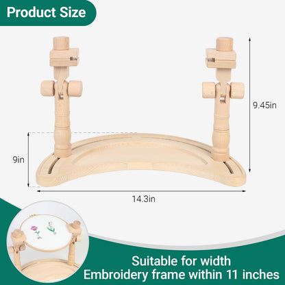 Airo Beech Wood Embroidery Hoop Stand,Rotatable, Tool-Free Installation, for Cross Stitch , Embroidery, Sewing Needlework