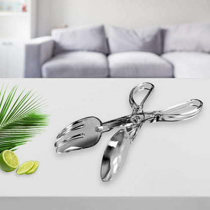 Kaya Silver Plastic Disposable Salad Scissor Tongs (1 Pc.) - Premium Multipurpose Kitchen Tool