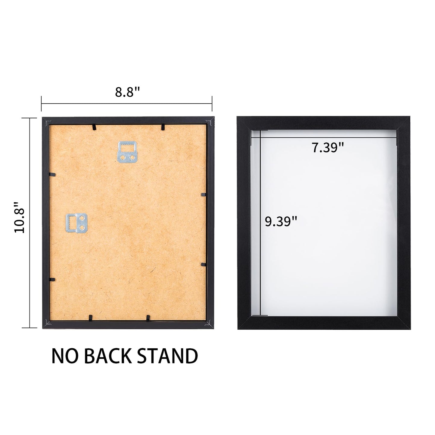 Muzilife 8x10 Shadow Box Frame Wood 3D Picture Frame with Glass Cover, Display Case for Wall-Hanging or Free-Standing Picture Showcase, Set of 3, Black