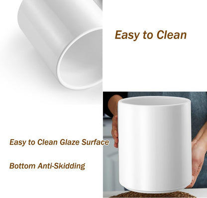 Utensil Holder for Kitchen Countertop, Ceramic Cooking Utensil Holder, Large Modern Spatula Organizer, 6.5”H x 5.5”D