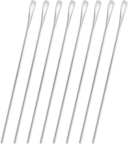 8 Pcs 10In/25.8cm Stainless Steel Coffee Stirrer Spoon, Reusable Cocktail Stirrer, Tiny Spoon, Dishwasher Safe