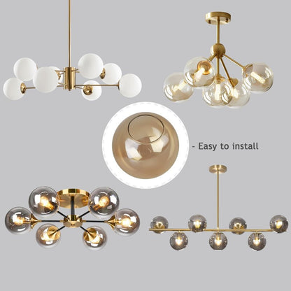 Lighting Replacement Glass Globe Shade,Amber Lampshade Glass Accessories For Pendant Lights, Wall Lights, And Ceiling Lights,5.9” Diameter, 2.64" Opening Diameter((Amber, 5.9")