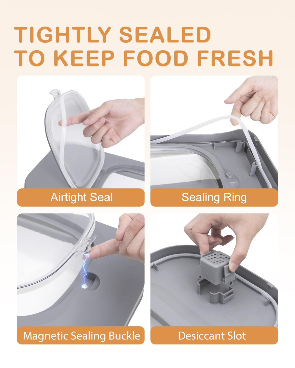 DDMOMMY 10-13 Lbs Dog Food Stroage Container, Collapsible Dog Food Containers with Airtight Lid, Pet Food Scoop and Silicone Dog Bowl, Pet Food Storage Container Dry Food for Dog, Cat and Other Pets