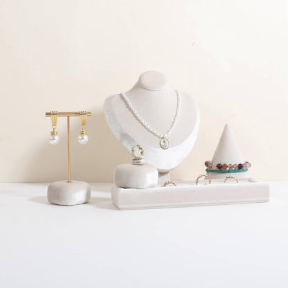 CHISTOR Cute Single Ring Holder for selling, Velvet Ring Display Stand for Jewelry Show, Jewelry Storage Display【Beige】