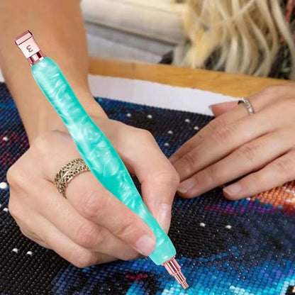 RaySoar Diamond Art Pens Diamond Art Tools Painting Pen with Screw Metal Tips Multi-Placer Tool Accessories for Adults Gem Rhinestone Picker Stylus Green