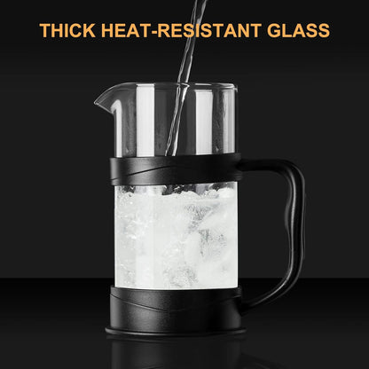 PARACITY French Press Coffee/Tea Maker, 11.8OZ Mini Press with 304 Stainless Steel Filter & Heat Resistant Glass