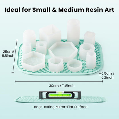 Resiners No Leakage Resin Mat, Silicone Mat for G3 Resin Curing Machine, Easy to Clean, 11.8" x 9.8" Heat Resistant Epoxy Resin Mat for Mold Casting, Jewelry Making, DIY Decor