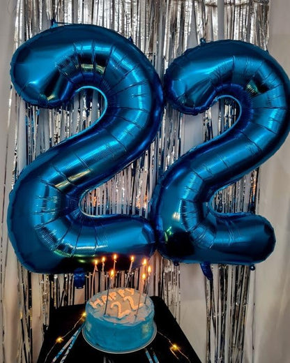 Metallic Blue Number 5 Balloon - 40 Inch Giant Foil Balloon for 5th Birthday Party Decorations