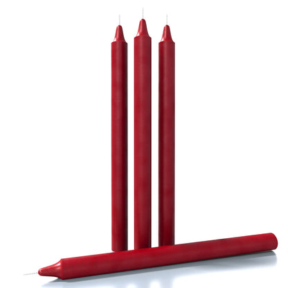 CANDWAX Bordeaux Taper Candles Pack of 4 - Slow Burning Dripless Unscented Straight Candles 12 inch - Ideal for Dinner Table - Smokeless Long Candlesticks