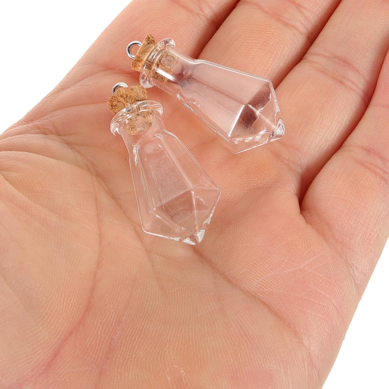 10 Packs Mini Glass Bottles with Corks Stoppers, Tiny Glass Wishing Bottles Small Vial Pendant for Wedding Birthday Party DIY Crafts Supplies