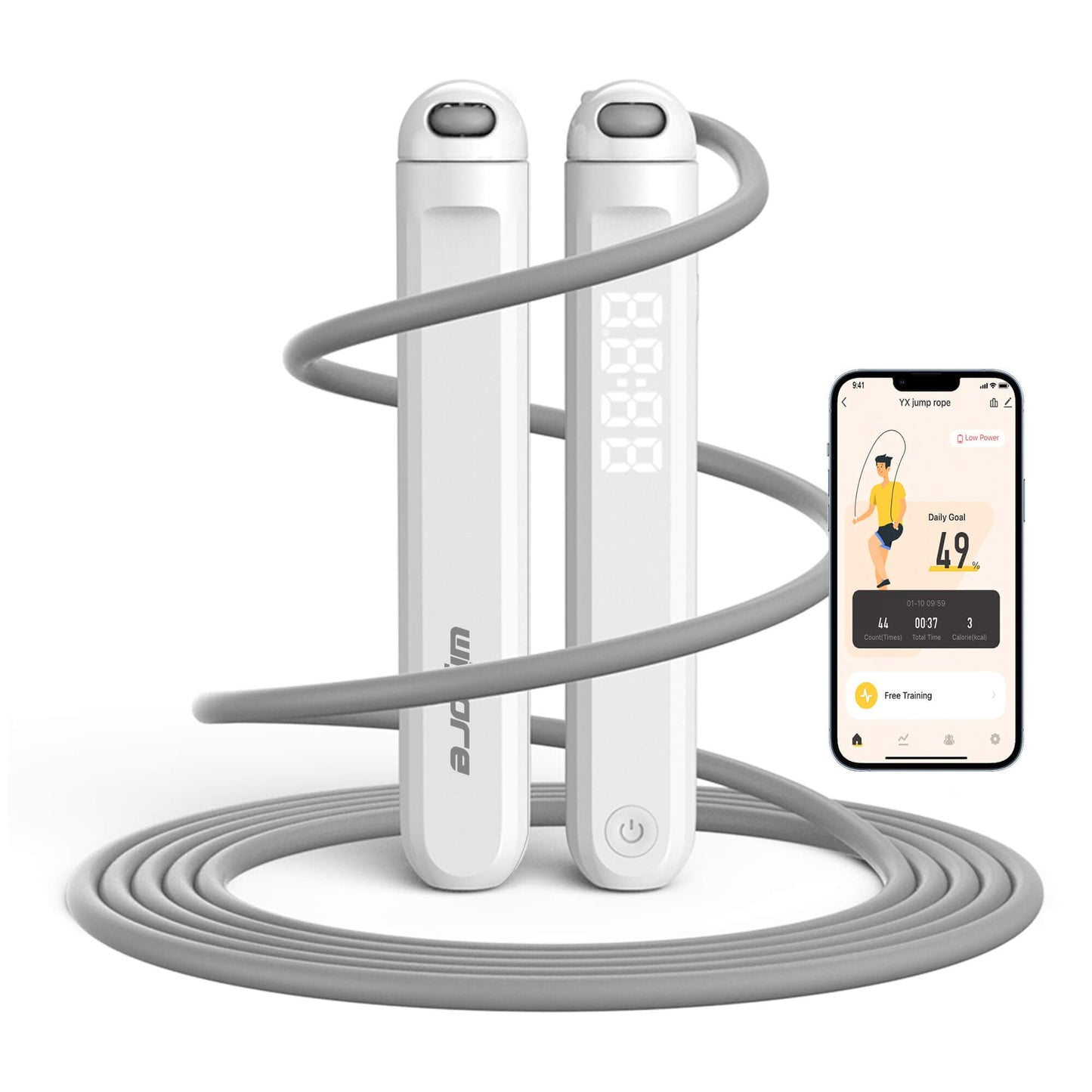 Jump Rope With Counter and App - Tangle-Free Rapid Speed Skipping Rope for Fitness, Home Exercise, Workout - Gifts for Adults, Women, Men, Kids