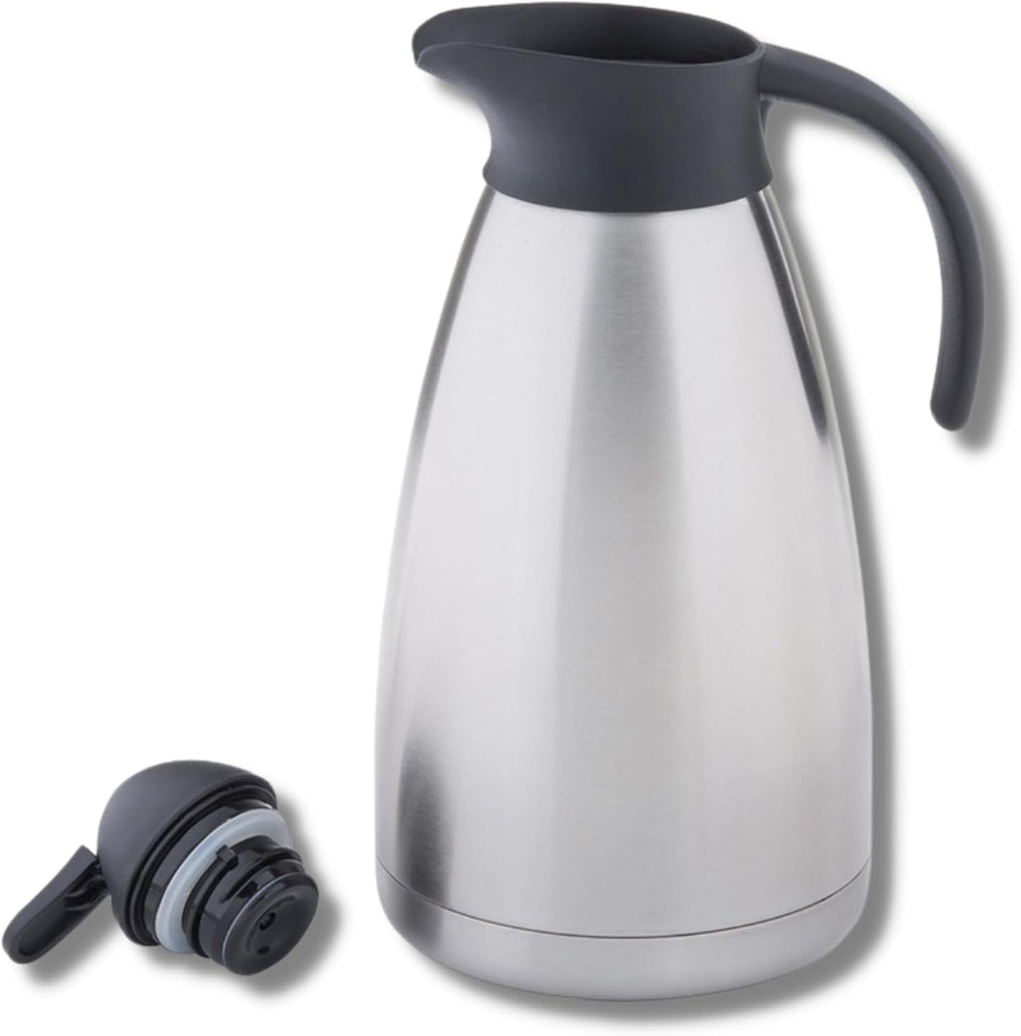 Tablecraft Stainless Steel Vacuum Coffee Carafe, 68 Ounce Thermal Insulated Dispenser for Hot and Cold Beverages