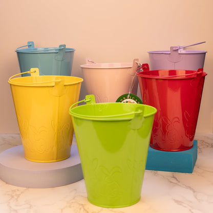 Colorful Small Metal Buckets, Medium Tin Pails, Ice Buckets, Galvanized Wedding Buckets, Party Snack Buckets, Flower