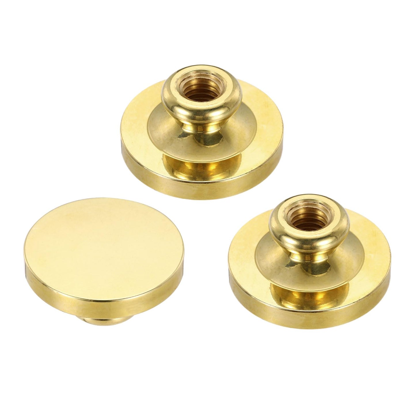 PATIKIL 30mm Blank Wax Seal Stamp, 3 Pack Round Sealing Wax Stamp Vintage Retro Brass Head for Envelope Invitation Cards