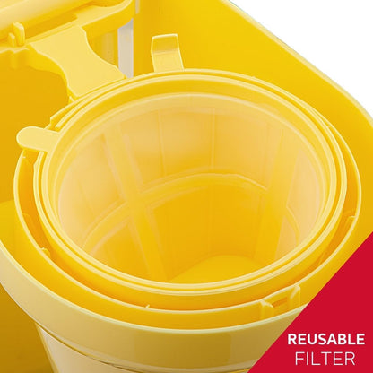 Holstein Housewares 5 Cup Drip Coffee Maker, User Friendly with Permanent Filter, Yellow