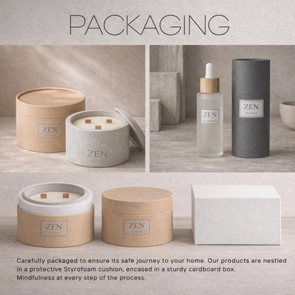 Zen Concrete Candle with Lid – Jasmine Rose Ylang Floral – 100% Beeswax, Minimalist Jar, Wooden Wick, Reusable Container Plant Pot Storage – Luxury-Inspired (Gray, Medium, JAD)