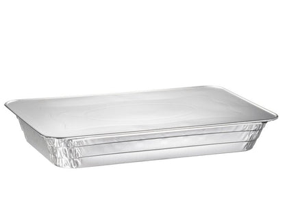 Plastible Full Size Deep Steam Aluminum Table Pans - Disposable to go Foil Pans for Chafing, Baking, Storing and Catering Containers (21” x 13” x 3”) (10, With Lids)