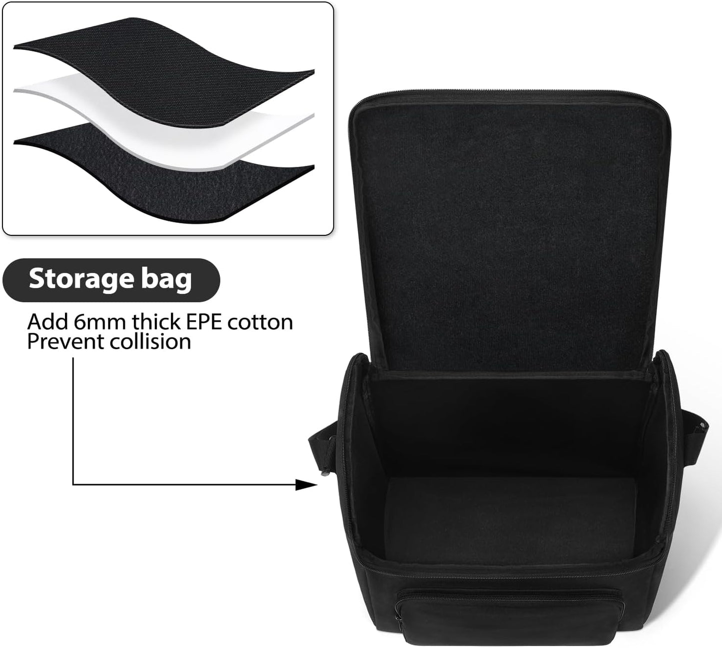 Mini Fridge Travel Case, 4L/6 Cans Portable Storage Bag for Frigidaire EFMIS129 Compact Refrigerators (Black)