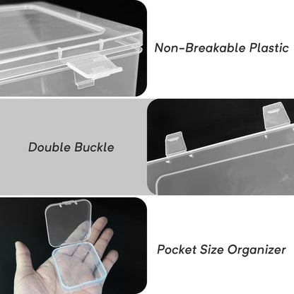 Guyuyii Bead Organizer Box - 30 Individual Small Clear Plastic Bead Organizers and Storage with Hinged Lid for Diamond Painting, Seeds & Jewelry - Portable Travel Container Set